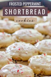 Frosted Peppermint Shortbread Cookies