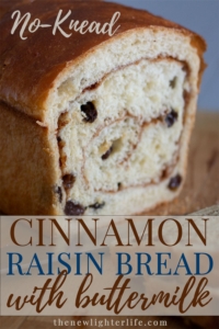 No-Knead Cinnamon Raisin Bread Recipe – With Buttermilk
